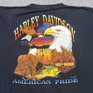 Vintage Harley Davidson Shirt Size 2XL 90s Single Stitch American Pride Eagle